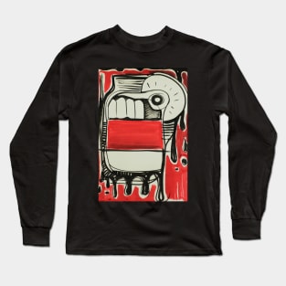 Abstract red and black illustration Long Sleeve T-Shirt